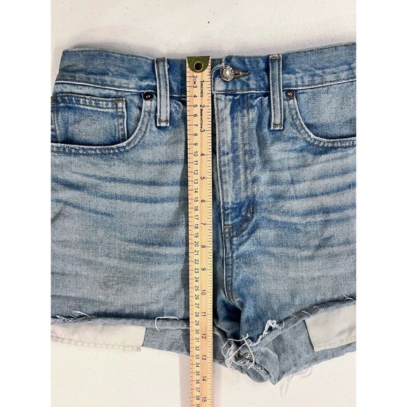 Madewell Denim Shorts Womens 28 10” Rise Raw Hem Distressed 100%‎ Cotton Shortie - Picture 4 of 6